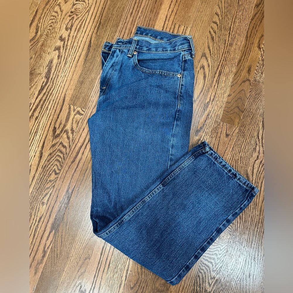 Levi's Dark Blue Straight 505 Jeans Waist 34, Length 32